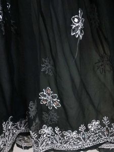 Black Mirror Work Chikankari Short Kurti