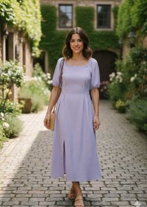 Elegant Lavender Midi Dress