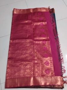 Sea Blue Emboss Silk Saree...