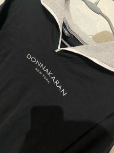 DNKY Black Tshirt With Stylish Collar