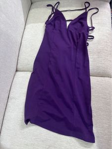 Purple Backless Mini Dress
