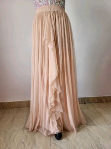Sequin Top &amp; Ruffle Gown