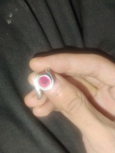 Silver Ring with Red Stone💍