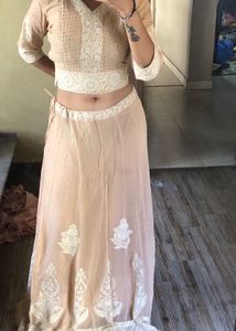 Pinkish Beige Lehenga Choli And Beautiful Duppatta