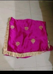 Elegant Pink Saree,used once,fall pico done