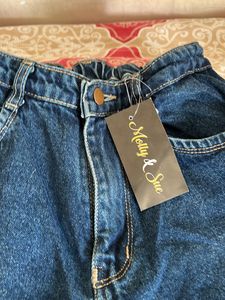 high waist Dark blue jeans Size 30-32 Freegift 🎁