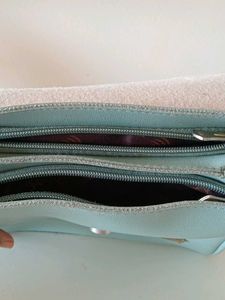 Pastel Blue Plaid Top Handle Bag