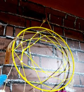 FEATHERY YELLOW DREAM CATCHER