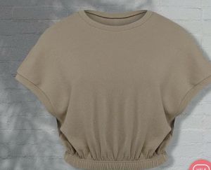 Solid Polyester Cinched Hem Crop Top