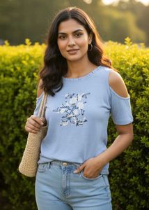 Floral Cold Shoulder Top