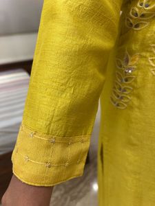 Sunshine Elegance&#34; Mustard Yellow Designer Kurti