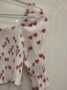 Heart Print Crop Top
