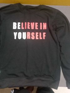 Believe Yourself Black Sweater