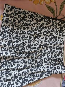 Box Pleat Animal Print Skirt