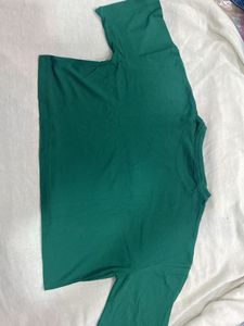 Boxy Green Crop Tshirt