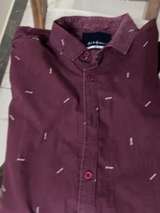 Mast&amp;Harbour Burgundy Pure Cotton Shirt