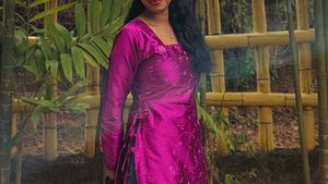 Purple Hand Stitched Embroided Kurti For Women