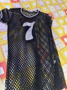 Mesh Jersey Dress with Rhinestone 7