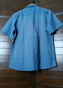 Givenchy Men Blue Cotton Casual Half sleeve Shirt