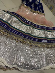 Elegant Blue Velvet Gown