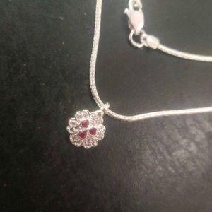 pure Silver Mix Snack Chain+Pandent Set