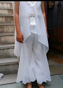 Elegant White Indian Dress 11 - 12 Years