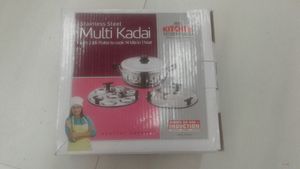 Stainless Steel Multi Kadai With 2 Idli Plates