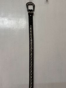 Black Studded Rhinestone Belt