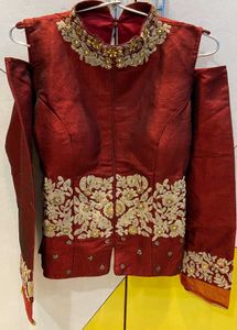 Elegant Crop top &amp; Dhoti Set