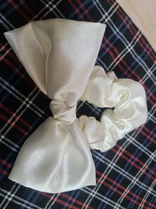 White Satin Scrunchie