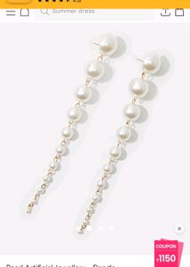 Elegant White Pearl Dangle Drop Earrings
