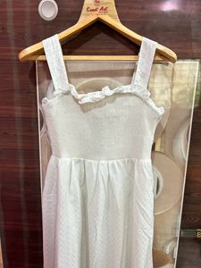 Stylish White Knee Length Dress For Women’s/Girls