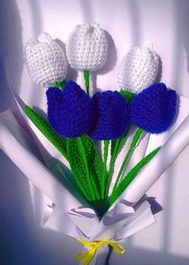 Crochet Tulip🌷 Bouquet💐 - Handmade Knitted Flowe