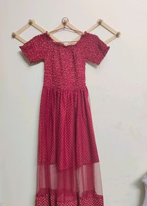 Red Polka Dot Off-Shoulder Maxi Dress
