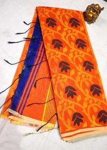 Orange Floral Saree