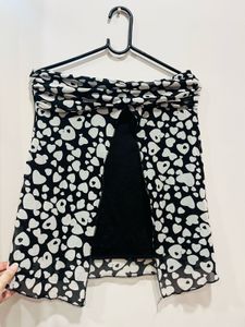 Black Heart Print Bustier Tube Top