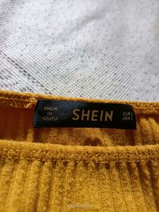 Shien Yellow Ribbed Top