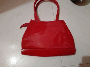 Stylish Red &amp; Gold Handbag
