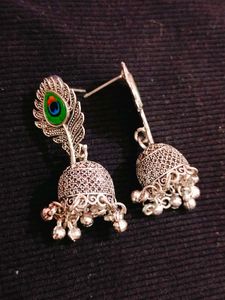 Peacock Jhumka Earrings
