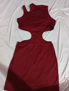 Burgundy Shein Cutout Dress