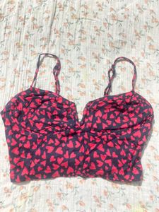Heart Print Bralette Top