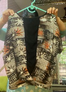 Patterned Wrap Style Top