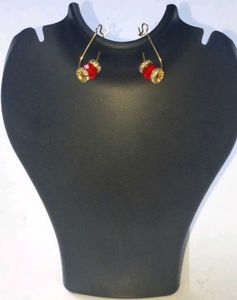 Eyerring Gold Stone,Red Rhinestone buy one get fre