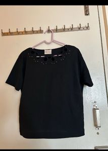 Black Top With Stylish Neck Design