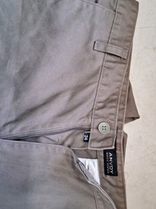 Grey Cotton Trousers For Men 34&#34;