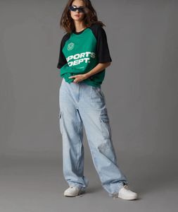 BONKERS CORNER oversized green tee SIZE-M, UNISEX