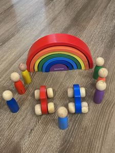 Natural Toys Wooden Stacking Rainbow & Cars