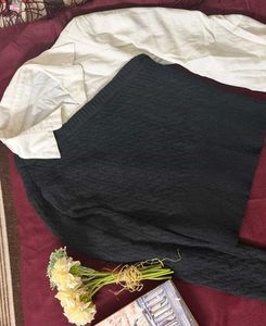 Black Textured Knit Sweater