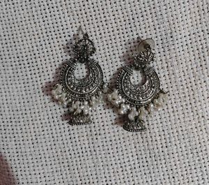 Silver Jhumka Earrings