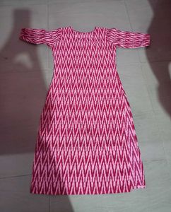 Red &amp; White Printed Kurta